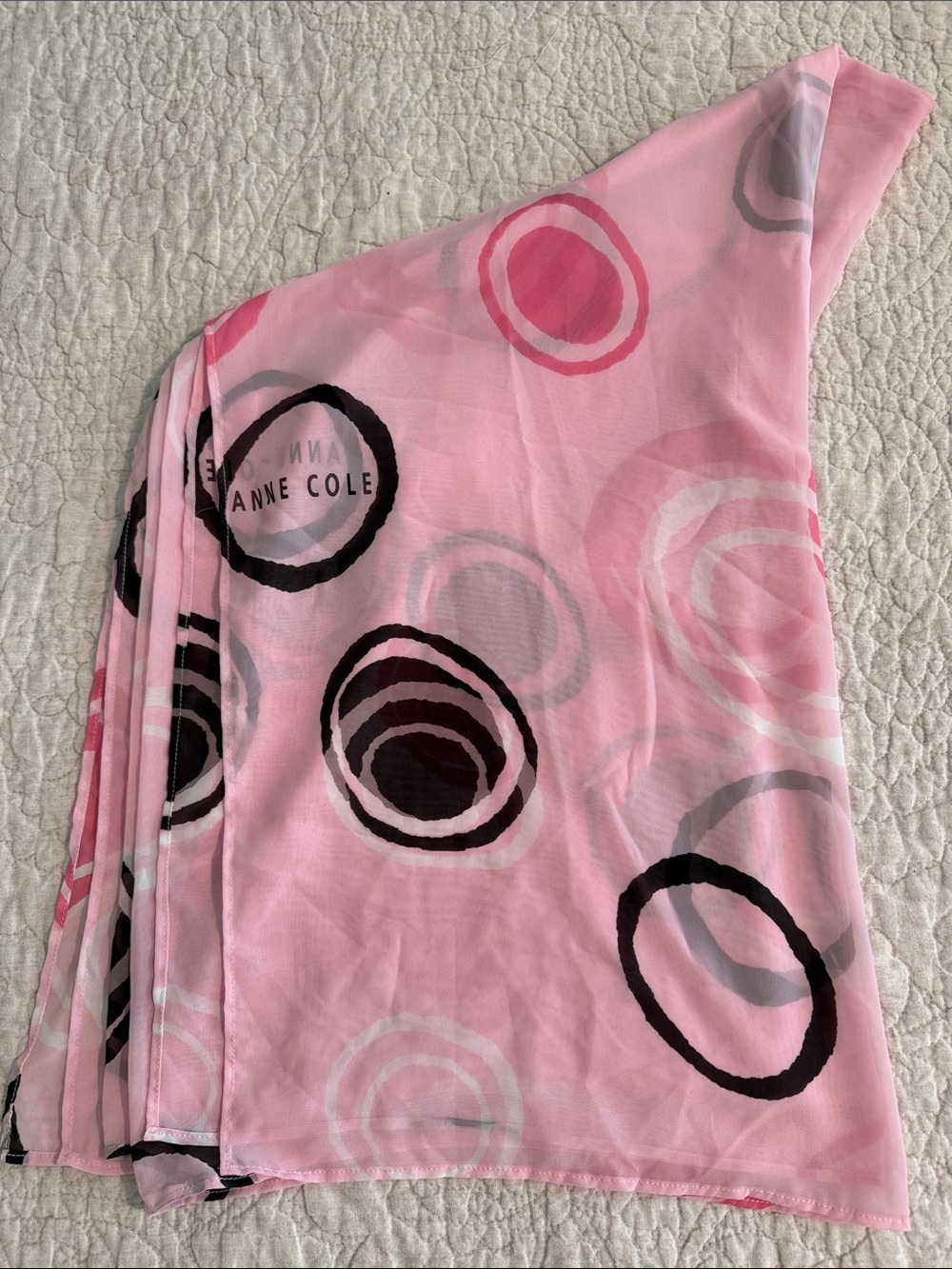 Anne Cole Pink Circle Print Sarong, EUC